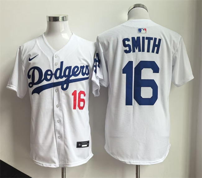 Men's White Los Angeles Dodgers #16 Will Smith Home Limited Stitched Baseball Jersey